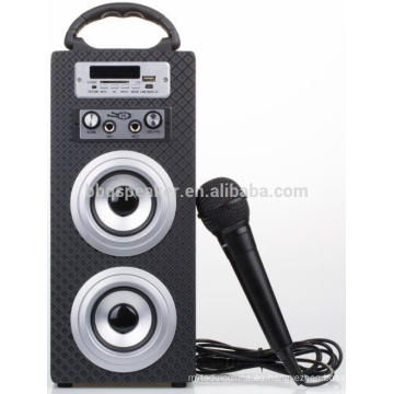 mini altavoz de madera del Karaoke del bluetooth con las ranuras MIC FM USB TF / SD pantalla de LED